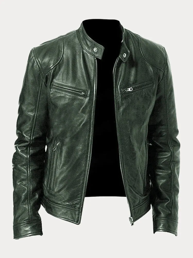 Victor | Sleek Leather Biker Jacket