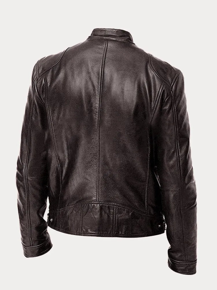 Victor | Sleek Leather Biker Jacket