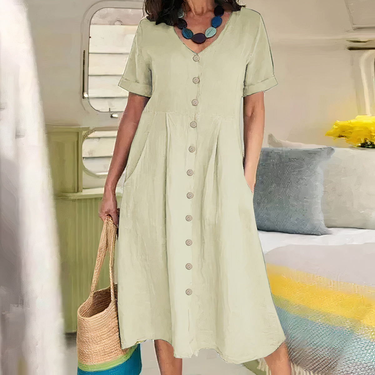 HALLIE™ – Classic Buttoned Dress