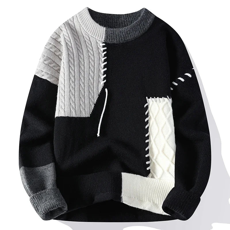 Wyatt Cable-Block Wool Sweater