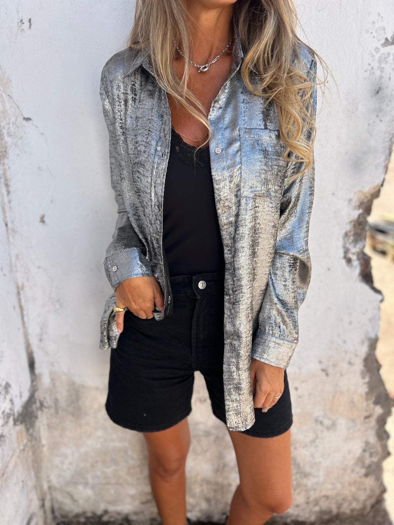 BRYNLEE™ – Glam Shimmer Shirt