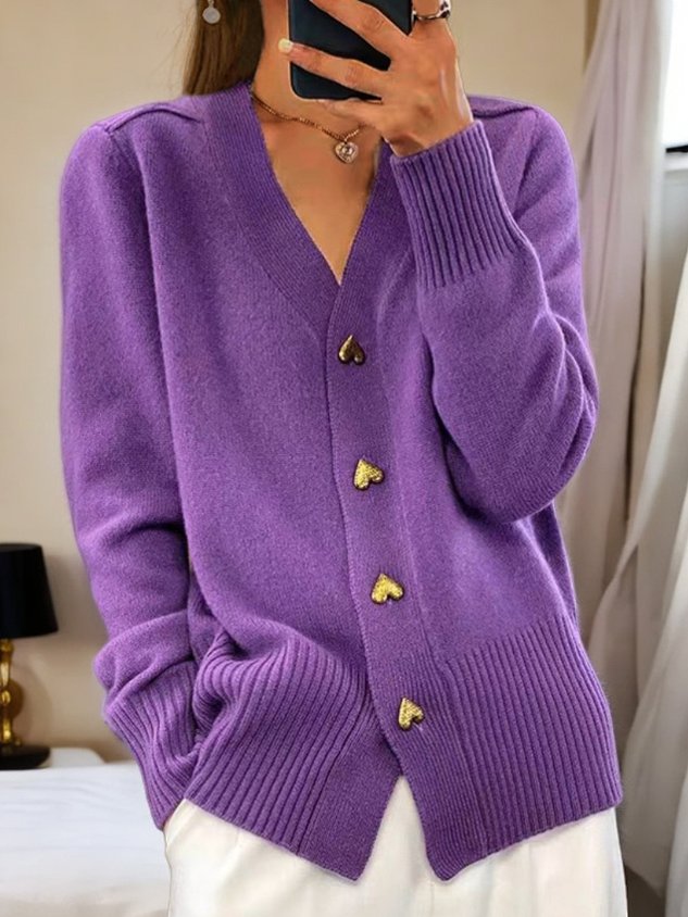 MELANIE™ – Heart Button Cardigan
